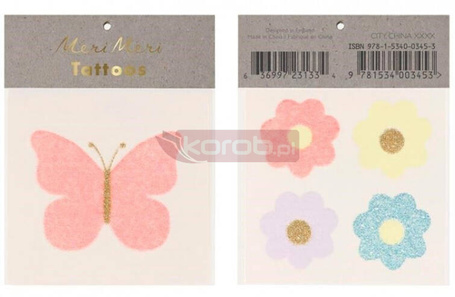 Tatuaże Motyl i kwiaty