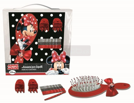 Myszka Minnie zestaw akcesoriów do włosów ze szczotką