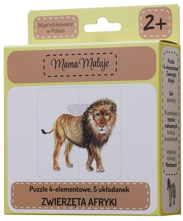 Puzzle 4-elementowe Zwierzęta Afryki