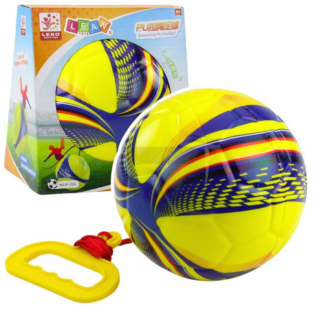 Piłka piankowa na sznurku żółta 14cm