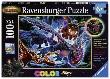 Puzzle 100 świecące - Smoki