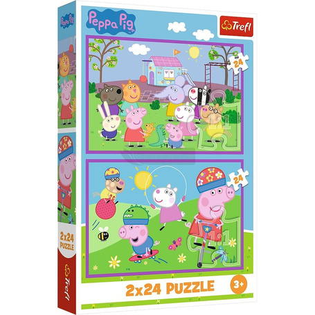 Puzzle 2x24 Peppa na placu zabaw TREFL