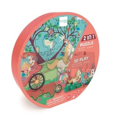 Puzzle 2w1 2D i 3D scenografia Księżniczka