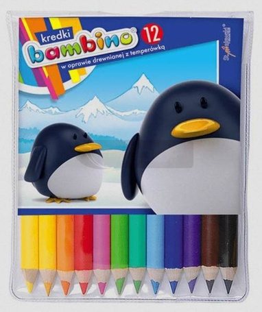 Kredki w oprawie drewnianej 12 kolorów BAMBINO