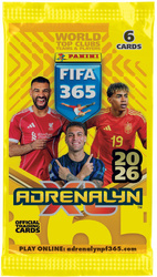 PANINI FIFA ADRENALYN XL 2026 SASZETKA Z KARTAMI, 6 kart piłkarskich