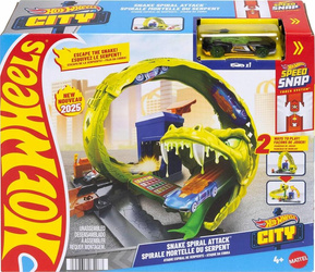 HOT WHEELS CITY ZESTAW Zakręcony tor węża + autko, dla dzieci +4 lata JBM63
