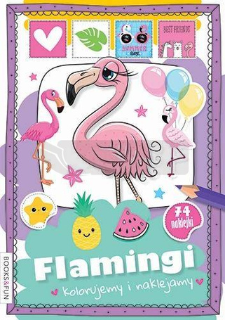 Kolorujemy i naklejamy. Flamingi