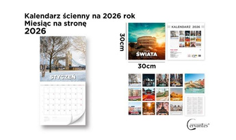 Kalendarz 2026 ścienny 30x30cm Miasta świata