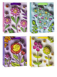 Torebka ozdobna 31x42x12cm kwiaty mix ROZETTE