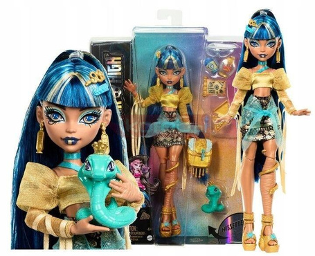 LALKA MONSTER HIGH Cleo De Nile + zwierzątko kobra Hissette HXH74