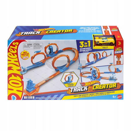 HOT WHEELS TRACK CREATOR ZESTAW Tor wyścigowy Trzy pętle + autko JDW39