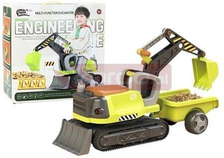 Koparka multifunkcyjna z przyczepą zielona