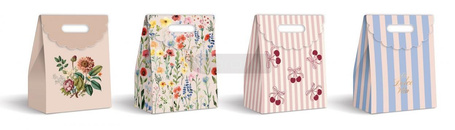 Torebka prezentowa z zap.na rzep średnia mix