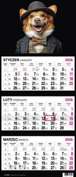 Kalendarz 2026 Trójdzielny Pies