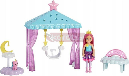 LALKA BARBIE CHELSEA SZCZYPTA MAGII zestaw z kotkiem HLC27