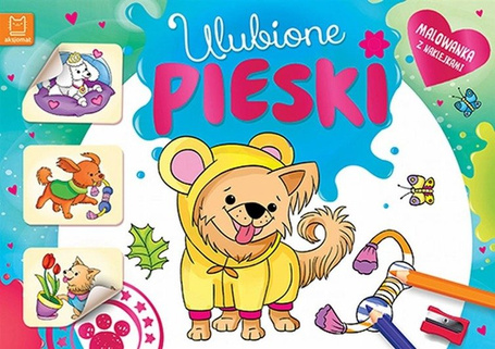 Malowanka z naklejkami. Ulubione pieski