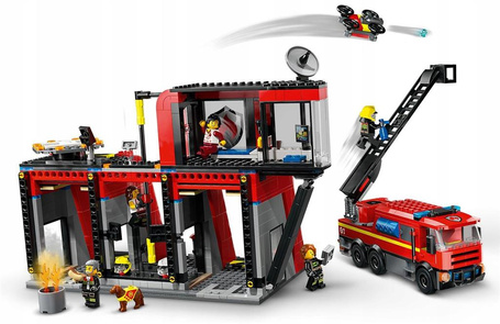 LEGO CITY 60414 REMIZA STRAŻACKA Z WOZEM STRAŻACKIM zestaw klocków +6 lat