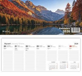 Kalendarz 2026 biurkowy poziomy mix
