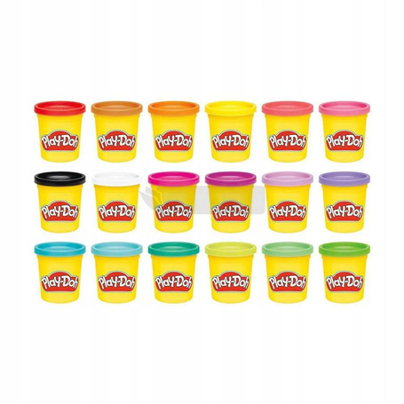 PLAY DOH CIASTOLINA zestaw 18 kolorowych tub aż 1,53 kg ciastoliny G0522