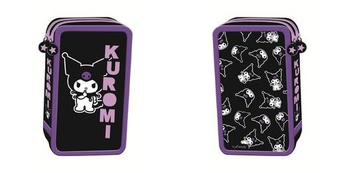 Piórnik podwójny z wyposażeniem Kuromi black