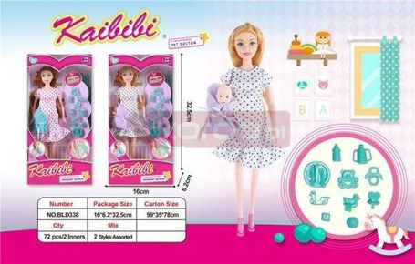 Lalka w ciąży z akcesoriami mix
