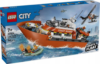 LEGO CITY 60504 Łódź ratunkowa i helikopter straży przybrzeżnej, zestaw +7