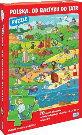 Puzzle 70 elementów. Polska. Od Bałtyku do Tatr