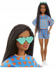 Lalka Barbie Fashionistas w niebieskiej sukience w serduszka GRB63