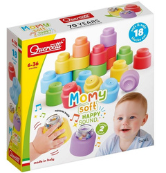 Klocki Momy Soft miękkie z grzechotką 18el