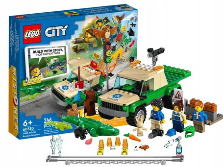 LEGO CITY 60353 MISJA RATOWANIA DZIKICH ZWIERZĄT zestaw dla dzieci +6 lat