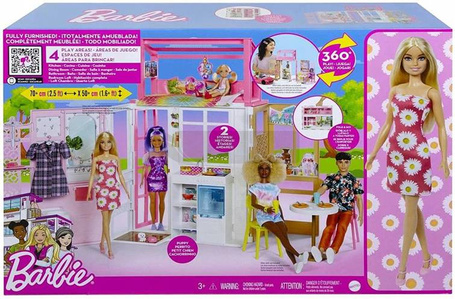 Lalka Barbie kompaktowy domek HCD48