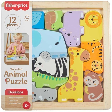 Fisher-Price Zwierzątka Drewniane puzzle Układanka