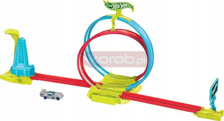 HOT WHEELS ZESTAW WYRZYTNIA TORY PODWÓJNA PĘTLA + 1 autka Hot Wheels HPC05