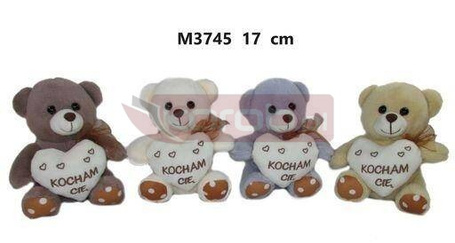 Miś z sercem 17cm MIX