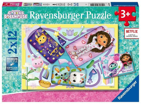 Puzzle dla dzieci 2x12 Koci Domek Gabi