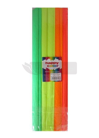 Bibuła marszczona 25x200cm mix fluo 5 rolek