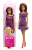 Lalka Barbie w niebieskiej sukience w czerwone kwiaty