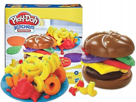 PLAY DOH CLAY CIASTOLINA ZESTAW KUCHENNE KREACJE Burger z frytkami E5472