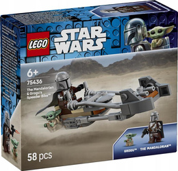 KLOCKI LEGO STAR WARS 75436 Śmigacz Mandalorianina i Grogu, zestaw klocków
