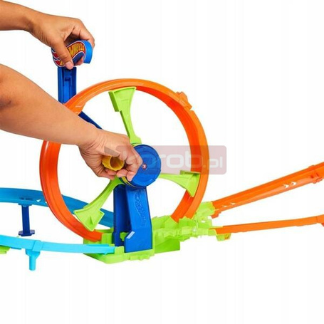 HOT WHEELS STUNT TRACKS ZESTAW Wyścigowa Turbo Pętla + autko JBX65