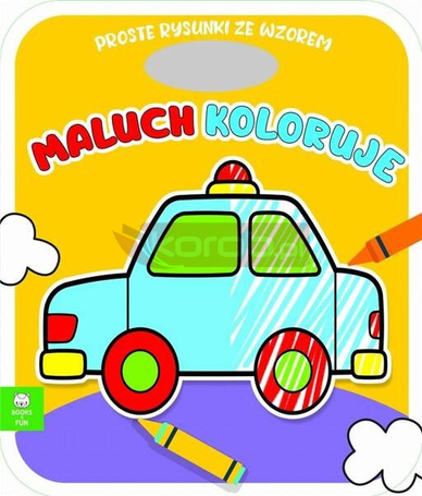Maluch koloruje auto