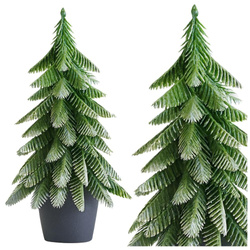 Choinka ozdobna Srebrne wykończenie 22x10cm