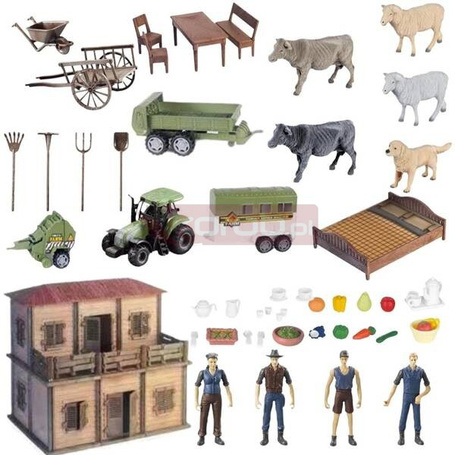 Duży zestaw farma z rolnikami i gosposią DIY
