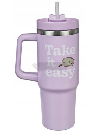 Pusheen kubek metalowy vacuum termiczny