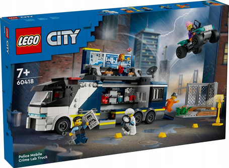 LEGO CITY 60418 POLICYJNA CIĘŻARÓWKA Z LABORATORIUM KRYMINALNYM zestaw +7