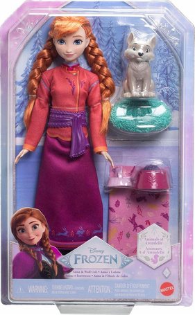 DISNEY KRAINA LODU FROZEN LALKA KSIĘŻNICZKA ANNA z małym liskiem JFG17