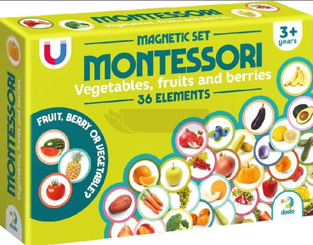 Zestaw magnetyczny Montessori Warzywa i owoce