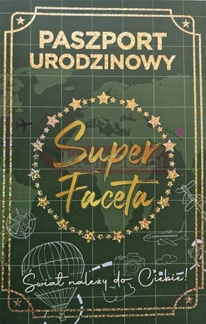 Karnet Urodziny Nowy paszport męskie
