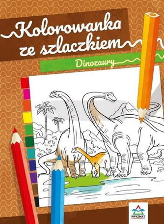 Kolorowanka ze szlaczkiem. Dinozaury