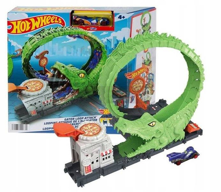 HOT WHEELS ZESTAW TORÓW PĘTLA KROKODYLA + autko HKX39